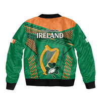 Ireland Rugby Sleeve Zip Bomber Jacket 2023 World Cup Shamrock Sporty Style - Wonder Print Shop