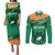 Custom Ireland Rugby Couples Matching Puletasi Dress and Long Sleeve Button Shirts 2023 World Cup Shamrock Sporty Style LT9 - Wonder Print Shop