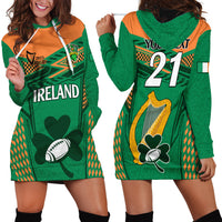 Custom Ireland Rugby Hoodie Dress 2023 World Cup Shamrock Sporty Style - Wonder Print Shop