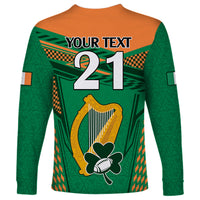 Custom Ireland Rugby Long Sleeve Shirt 2023 World Cup Shamrock Sporty Style - Wonder Print Shop