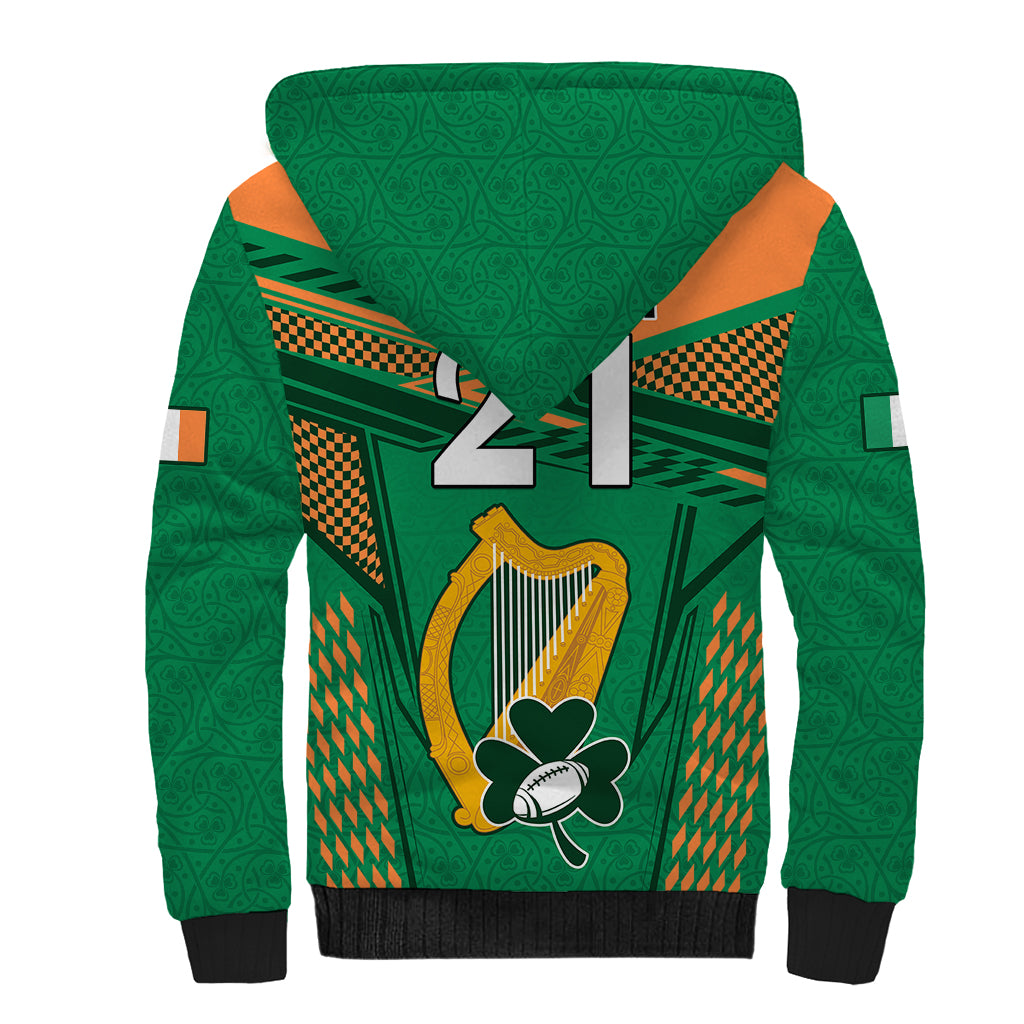 Custom Ireland Rugby Sherpa Hoodie 2023 World Cup Shamrock Sporty Style - Wonder Print Shop