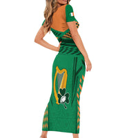 Custom Ireland Rugby Short Sleeve Bodycon Dress 2023 World Cup Shamrock Sporty Style - Wonder Print Shop