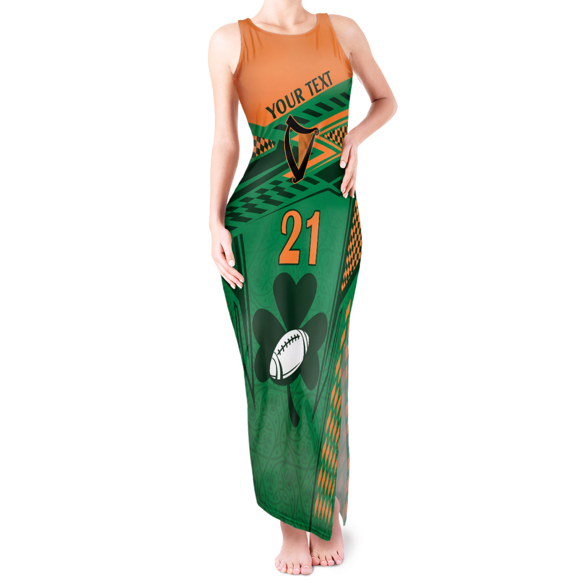 Custom Ireland Rugby Tank Maxi Dress 2023 World Cup Shamrock Sporty Style - Wonder Print Shop