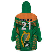 Custom Ireland Rugby Wearable Blanket Hoodie 2023 World Cup Shamrock Sporty Style - Wonder Print Shop