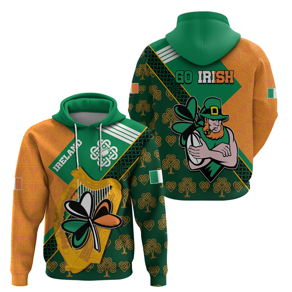Ireland Rugby Hoodie Go Irish Shamrock World Cup - Wonder Print Shop