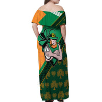 Ireland Rugby Off Shoulder Maxi Dress Go Irish Shamrock World Cup - Wonder Print Shop