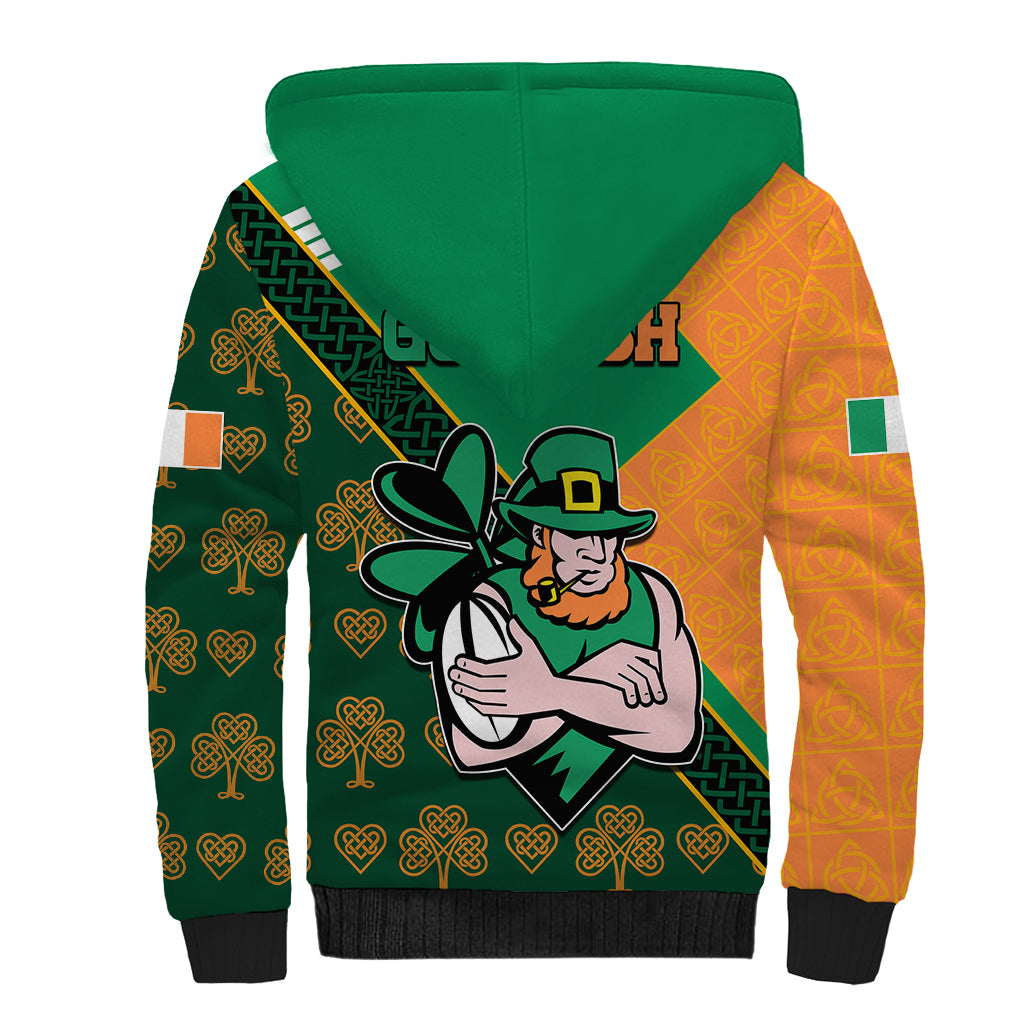 Ireland Rugby Sherpa Hoodie Go Irish Shamrock World Cup - Wonder Print Shop