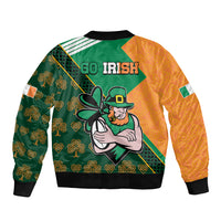 Ireland Rugby Sleeve Zip Bomber Jacket Go Irish Shamrock World Cup - Wonder Print Shop