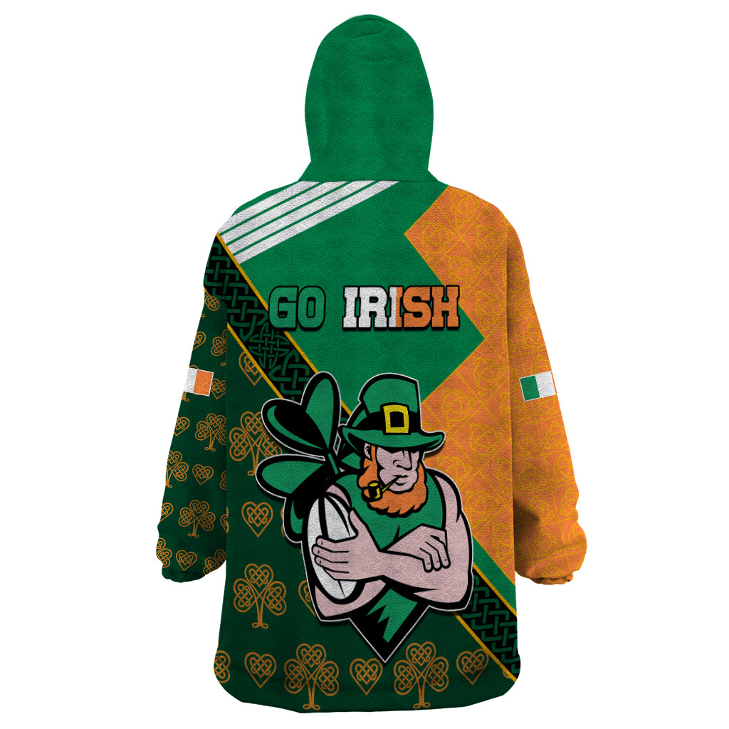 Ireland Rugby Wearable Blanket Hoodie Go Irish Shamrock World Cup - Wonder Print Shop