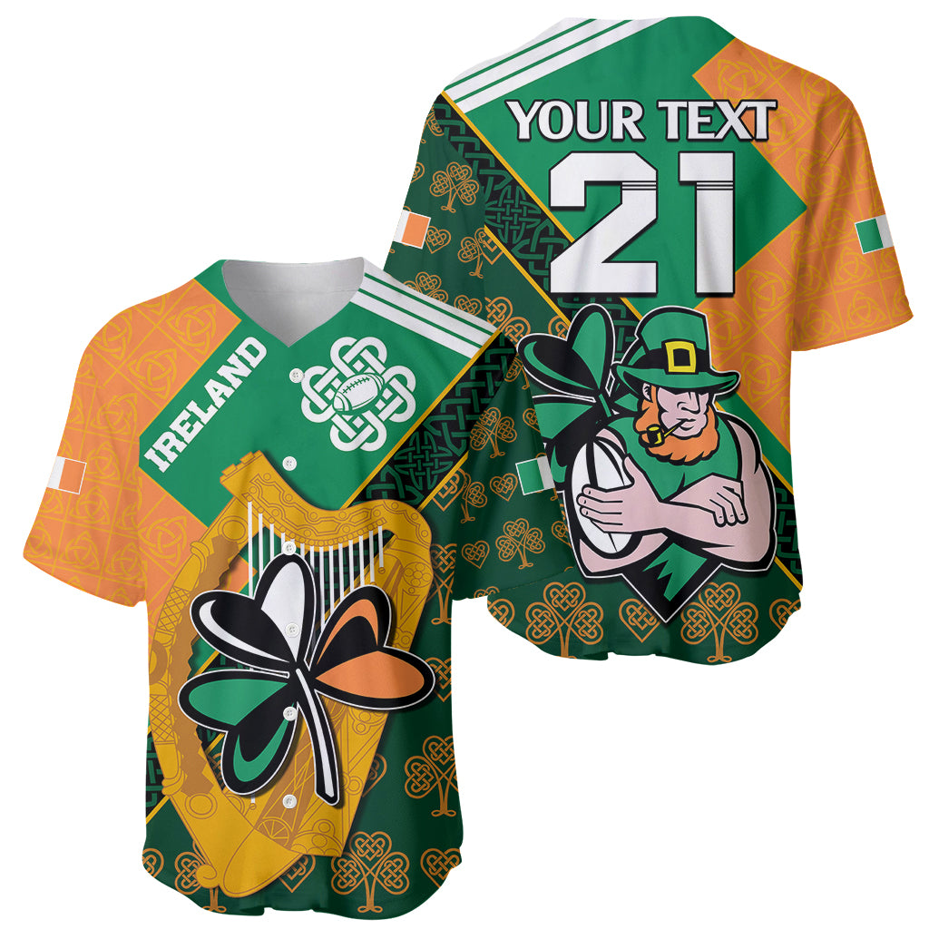 Custom Ireland Rugby Baseball Jersey Go Irish Shamrock World Cup LT9 - Wonder Print Shop