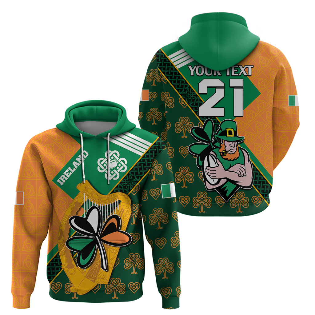 Custom Ireland Rugby Hoodie Go Irish Shamrock World Cup - Wonder Print Shop