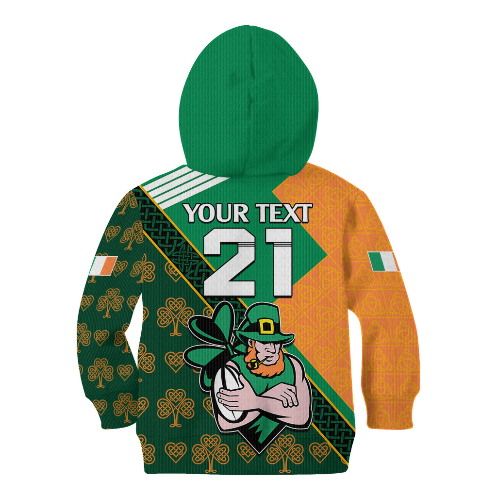 Custom Ireland Rugby Kid Hoodie Go Irish Shamrock World Cup - Wonder Print Shop