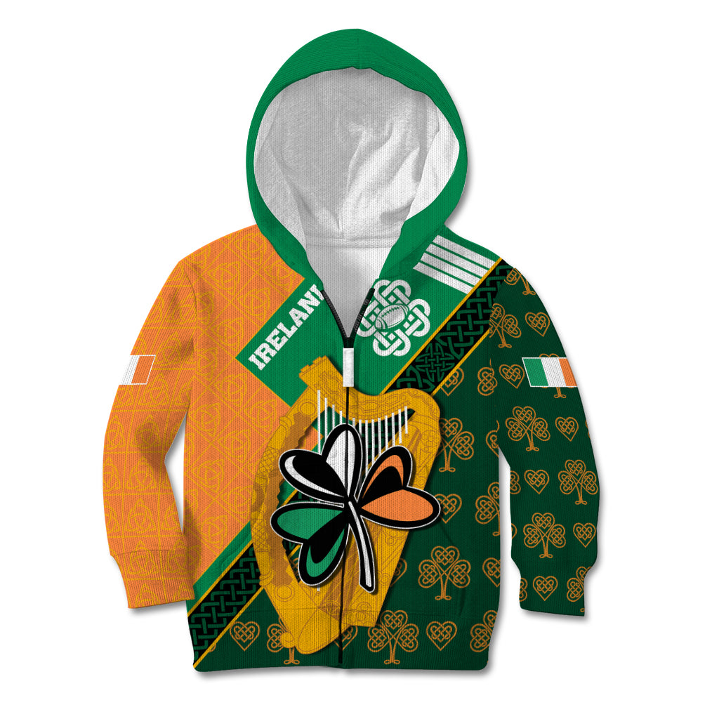 Custom Ireland Rugby Kid Hoodie Go Irish Shamrock World Cup - Wonder Print Shop