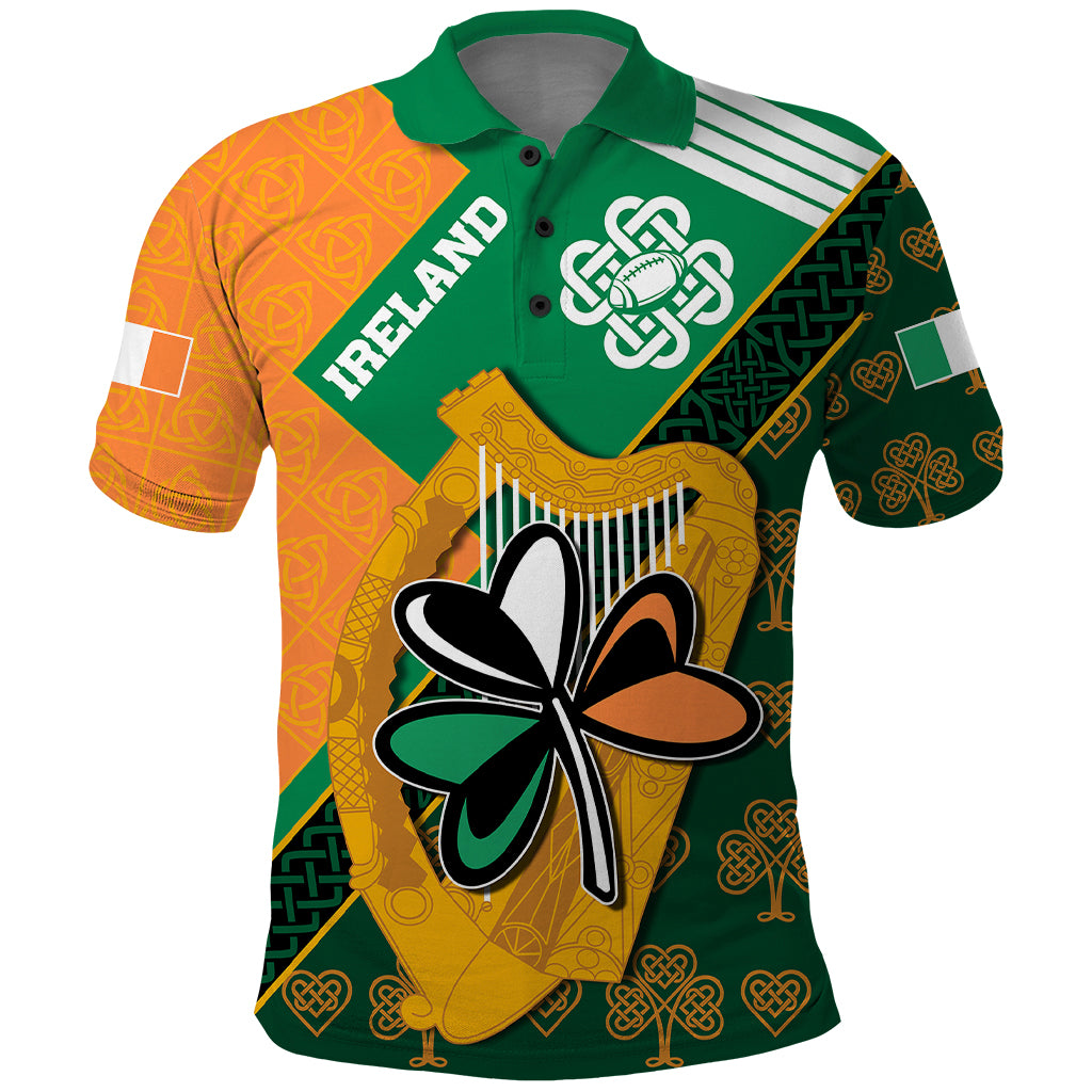 Custom Ireland Rugby Polo Shirt Go Irish Shamrock World Cup - Wonder Print Shop