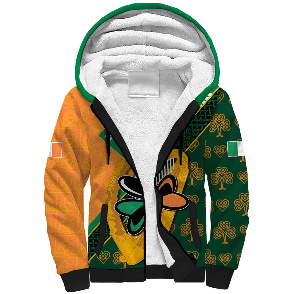 Custom Ireland Rugby Sherpa Hoodie Go Irish Shamrock World Cup - Wonder Print Shop