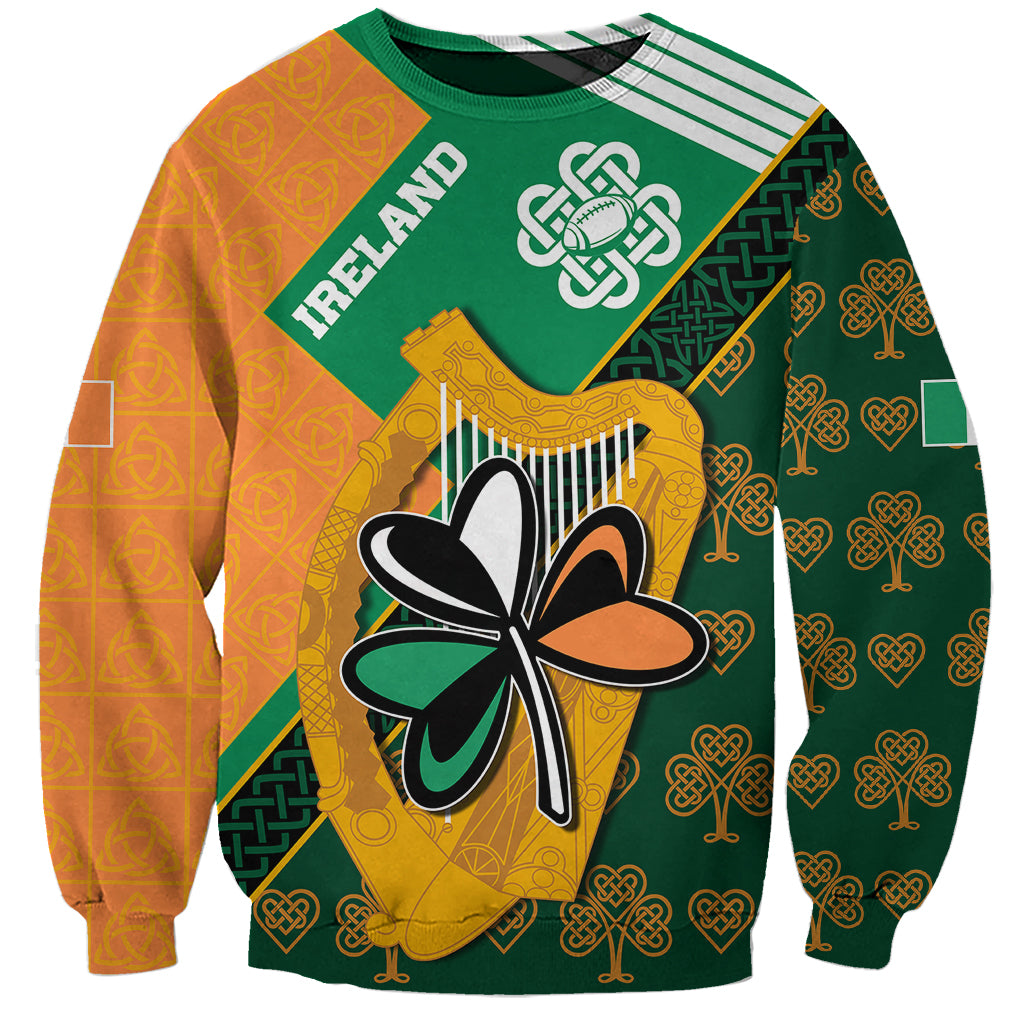Custom Ireland Rugby Sweatshirt Go Irish Shamrock World Cup - Wonder Print Shop