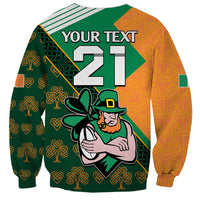 Custom Ireland Rugby Sweatshirt Go Irish Shamrock World Cup - Wonder Print Shop