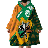 Custom Ireland Rugby Wearable Blanket Hoodie Go Irish Shamrock World Cup - Wonder Print Shop