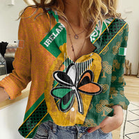 Custom Ireland Rugby Women Casual Shirt Go Irish Shamrock World Cup - Wonder Print Shop