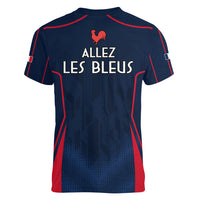France Rugby Women V Neck T Shirt Allez Les Bleus Go World Cup 2023 - Wonder Print Shop