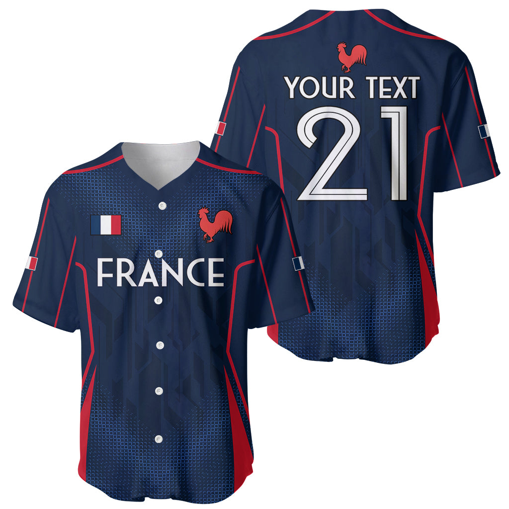 Custom France Rugby Baseball Jersey Allez Les Bleus Go World Cup 2023 LT9 - Wonder Print Shop