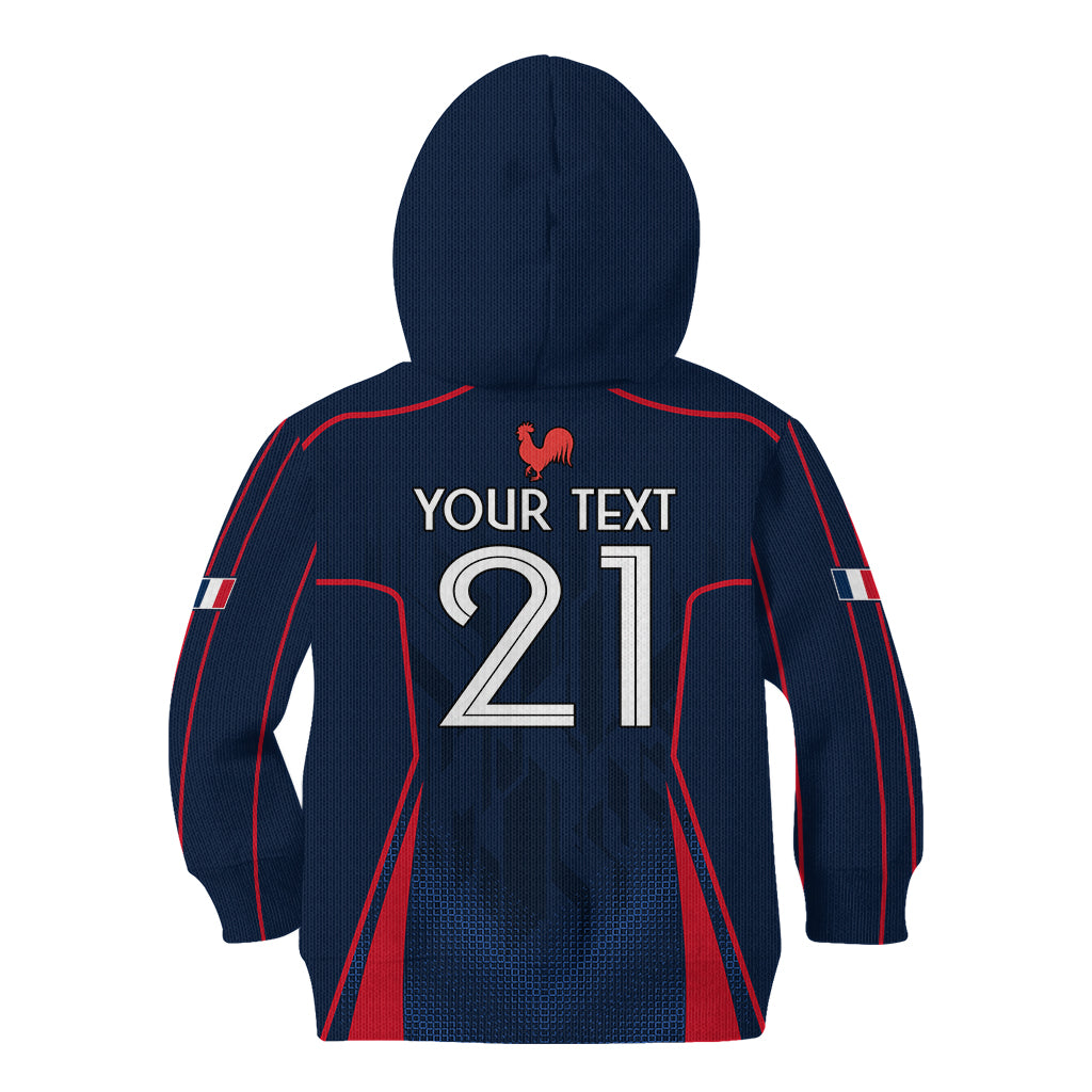 Custom France Rugby Kid Hoodie Allez Les Bleus Go World Cup 2023 - Wonder Print Shop