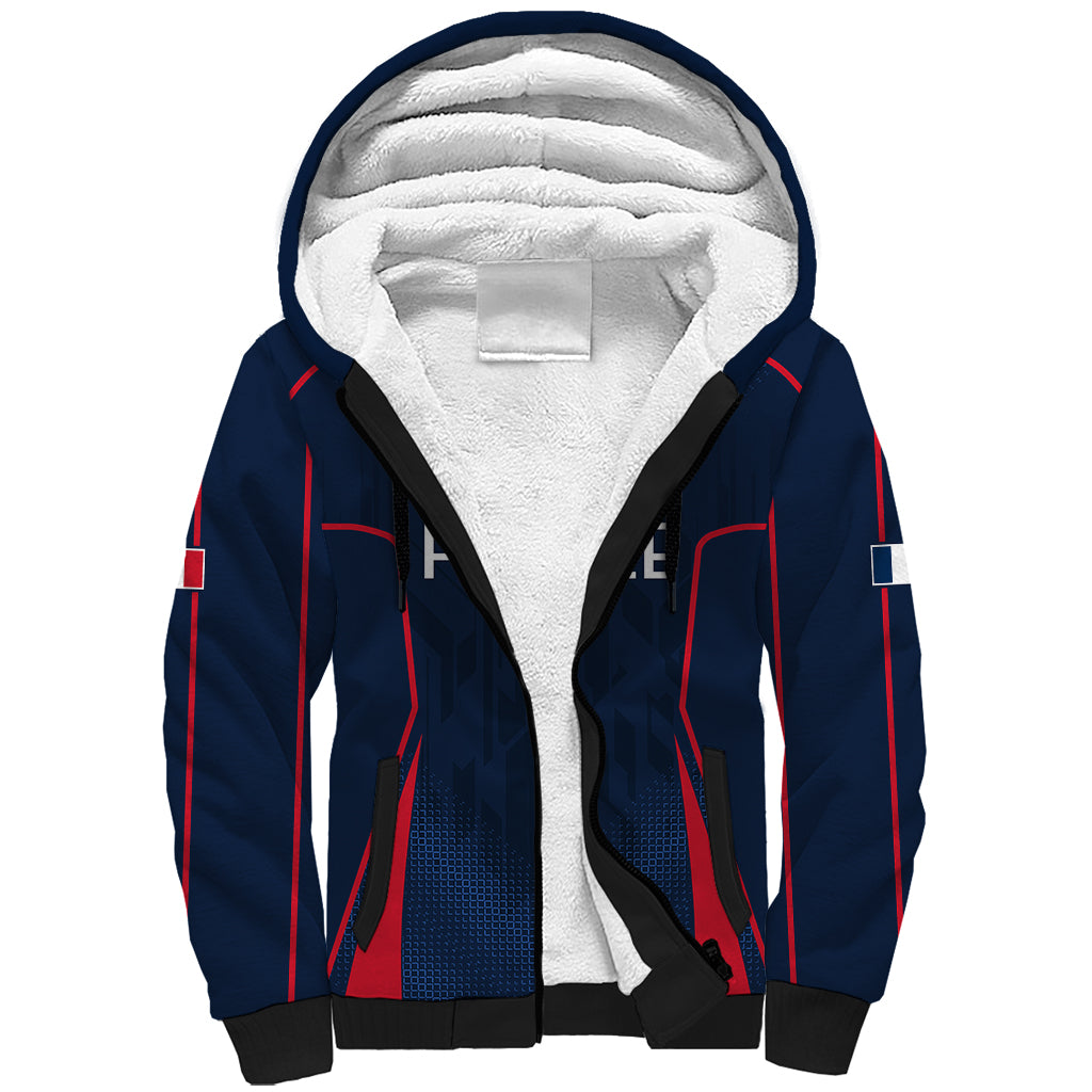 Custom France Rugby Sherpa Hoodie Allez Les Bleus Go World Cup 2023 - Wonder Print Shop