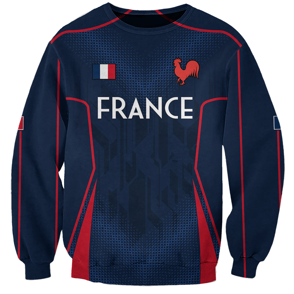 Custom France Rugby Sweatshirt Allez Les Bleus Go World Cup 2023 - Wonder Print Shop