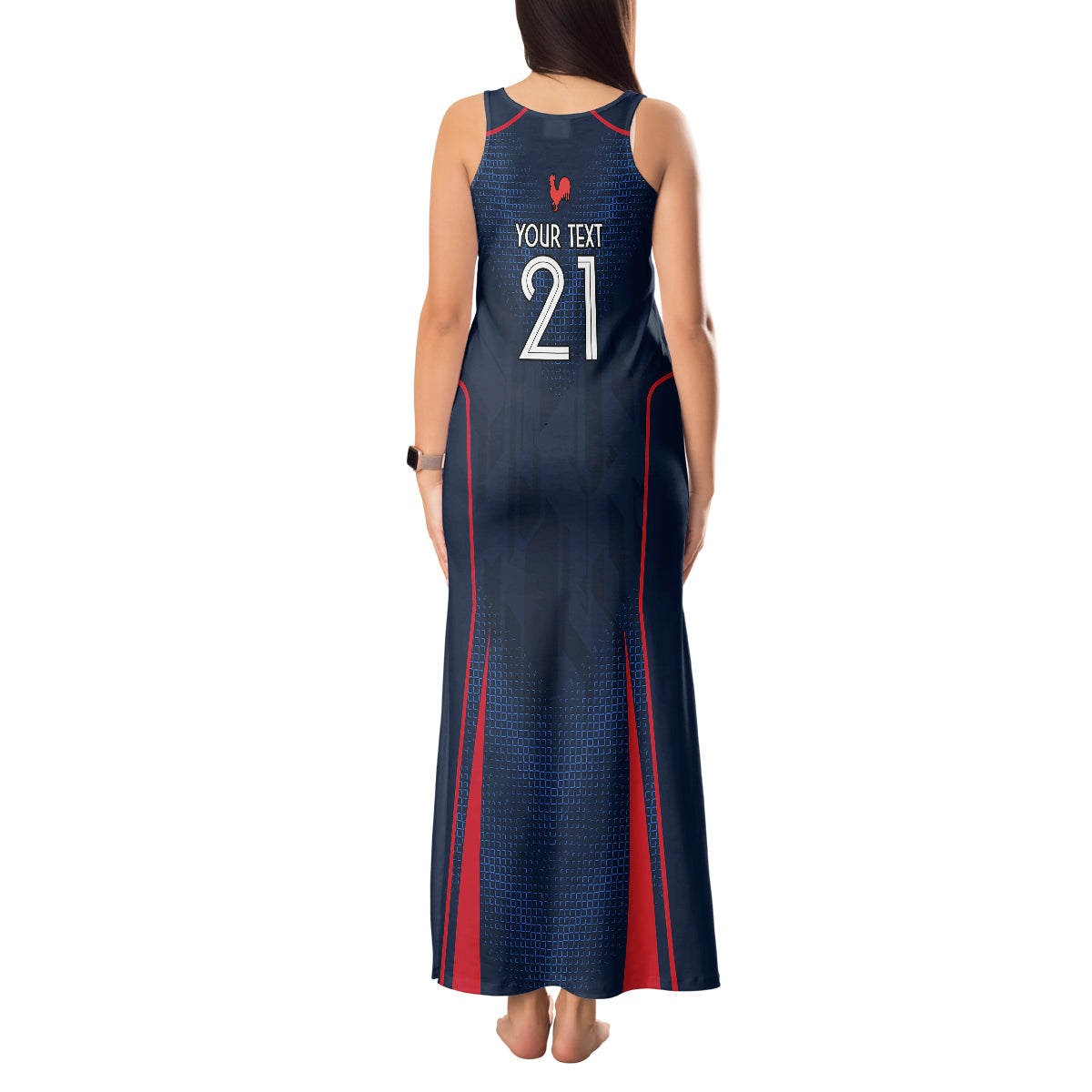 Custom France Rugby Tank Maxi Dress Allez Les Bleus Go World Cup 2023 - Wonder Print Shop