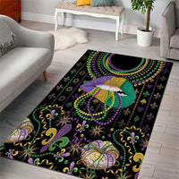 Mardi Gras Lips Queen Beads Area Rug
