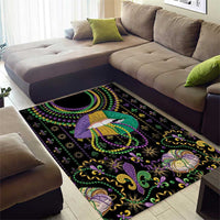 Mardi Gras Lips Queen Beads Area Rug