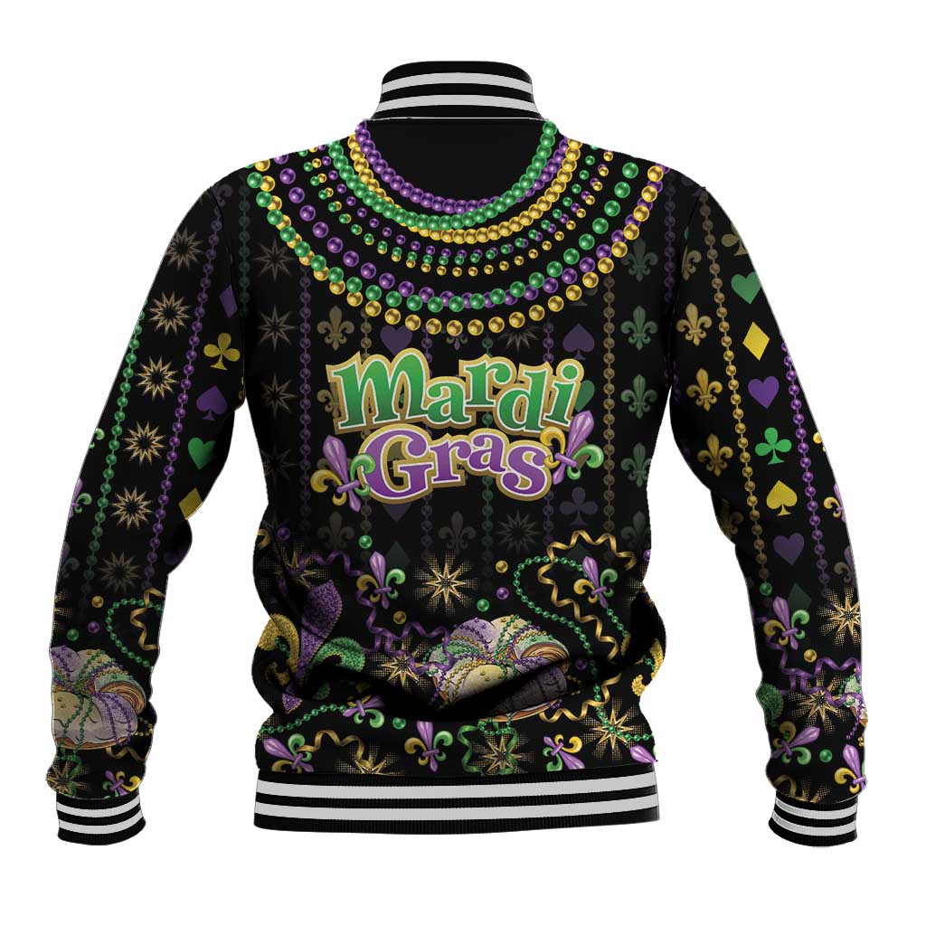 Mardi Gras Lips Queen Beads Baseball Jacket