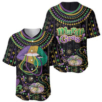 Mardi Gras Lips Queen Beads Baseball Jersey