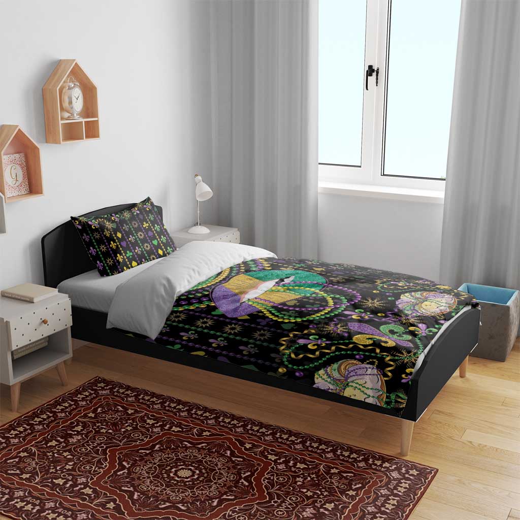 Mardi Gras Lips Queen Beads Bedding Set