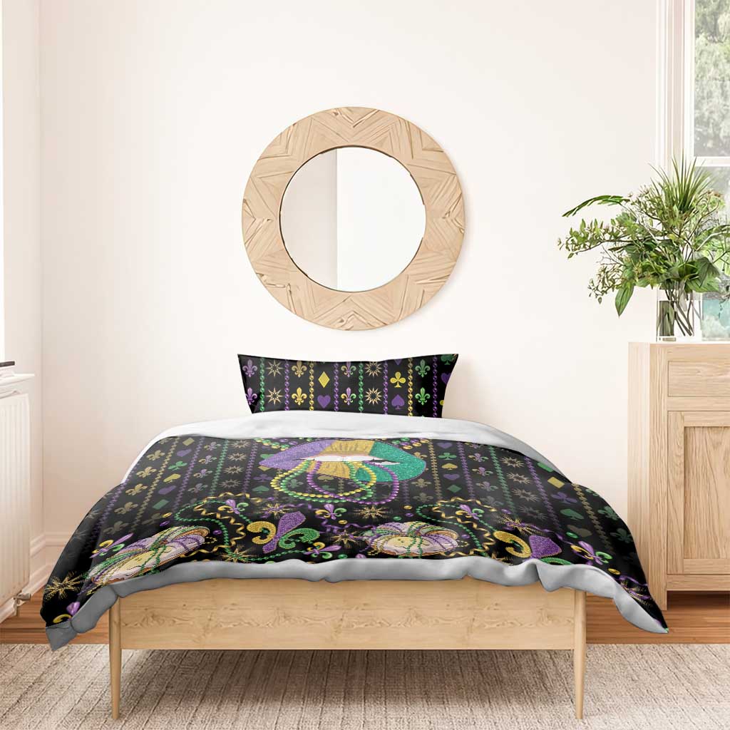Mardi Gras Lips Queen Beads Bedding Set