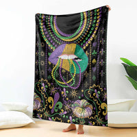 Mardi Gras Lips Queen Beads Blanket