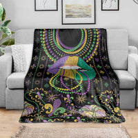 Mardi Gras Lips Queen Beads Blanket