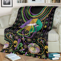 Mardi Gras Lips Queen Beads Blanket