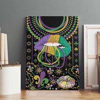 Mardi Gras Lips Queen Beads Canvas Wall Art