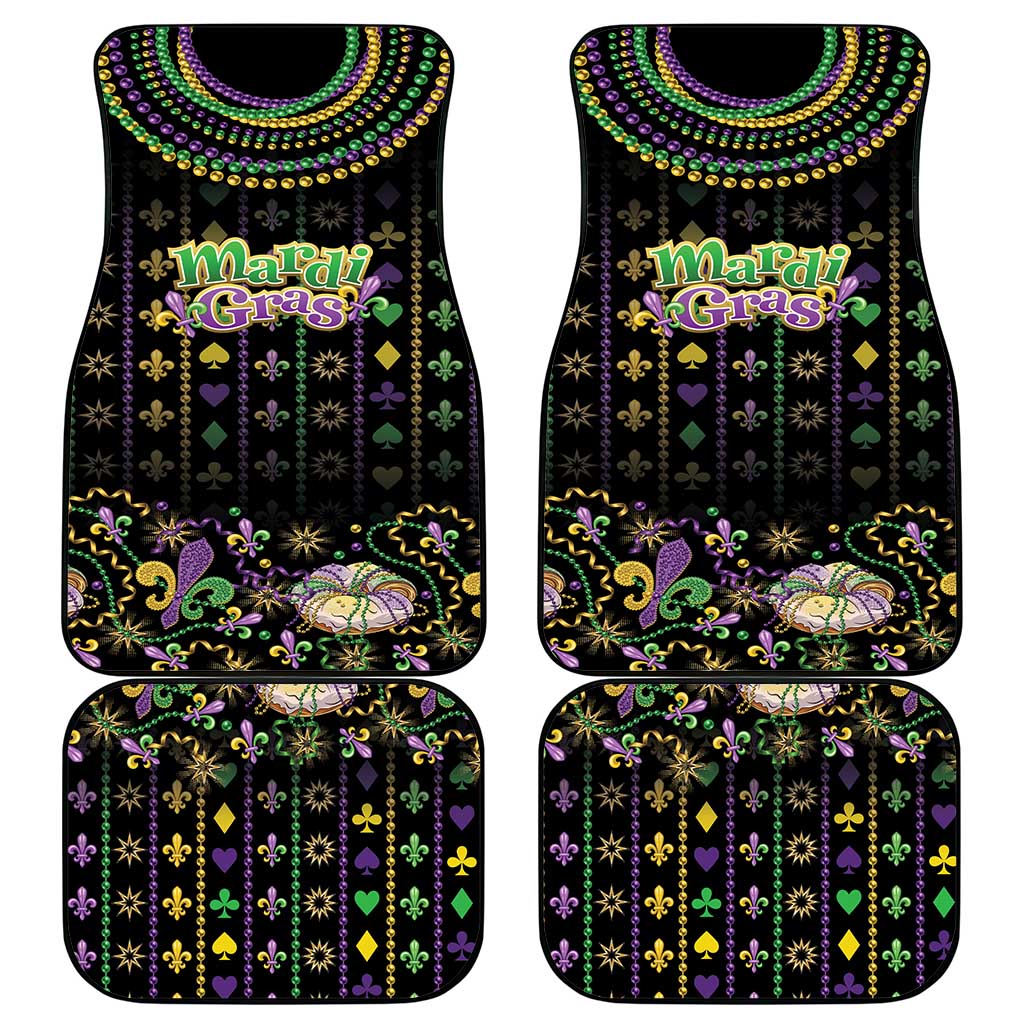 Mardi Gras Lips Queen Beads Car Mats