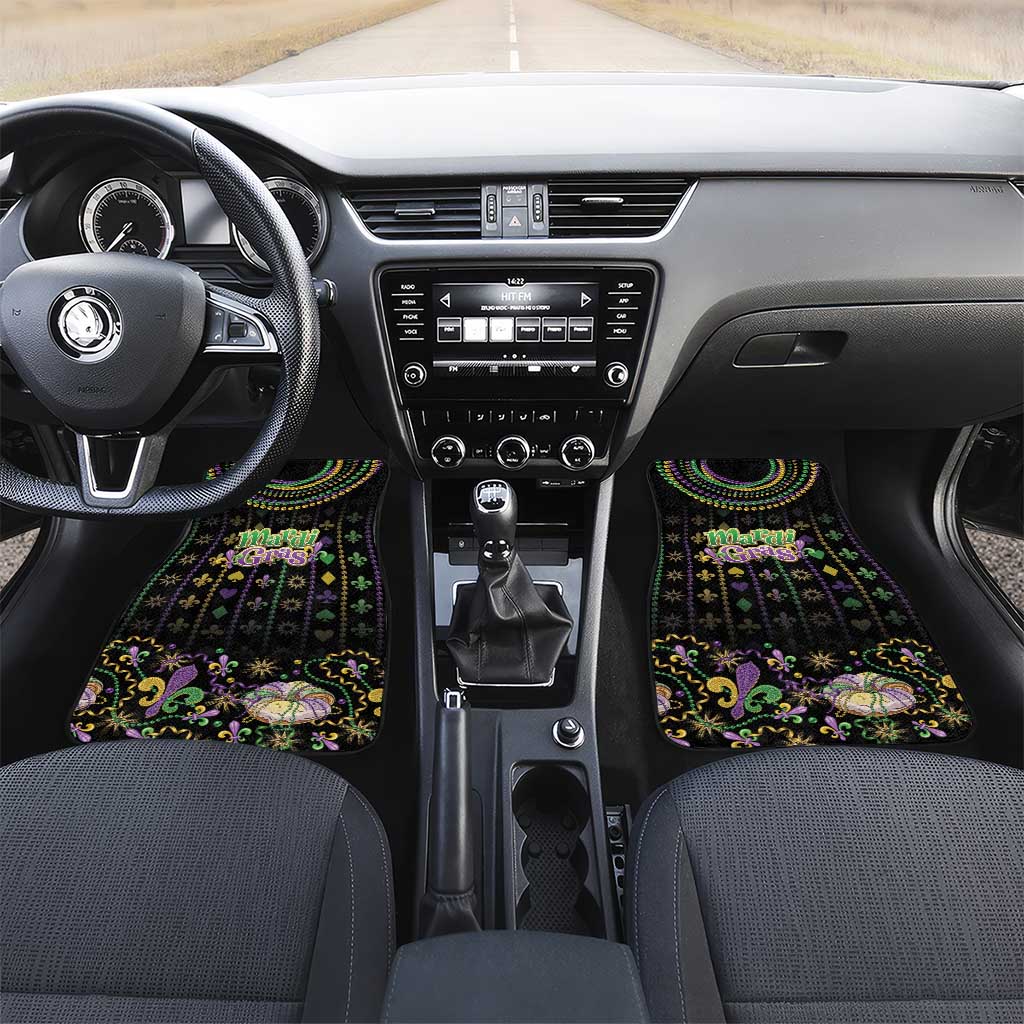 Mardi Gras Lips Queen Beads Car Mats