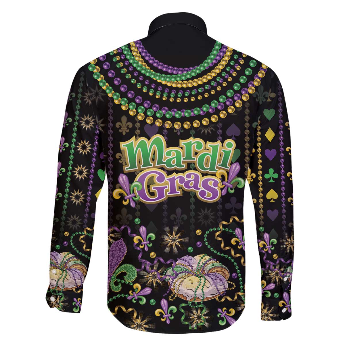 Mardi Gras Lips Queen Beads Family Matching Off The Shoulder Long Sleeve Dress and Hawaiian Shirt