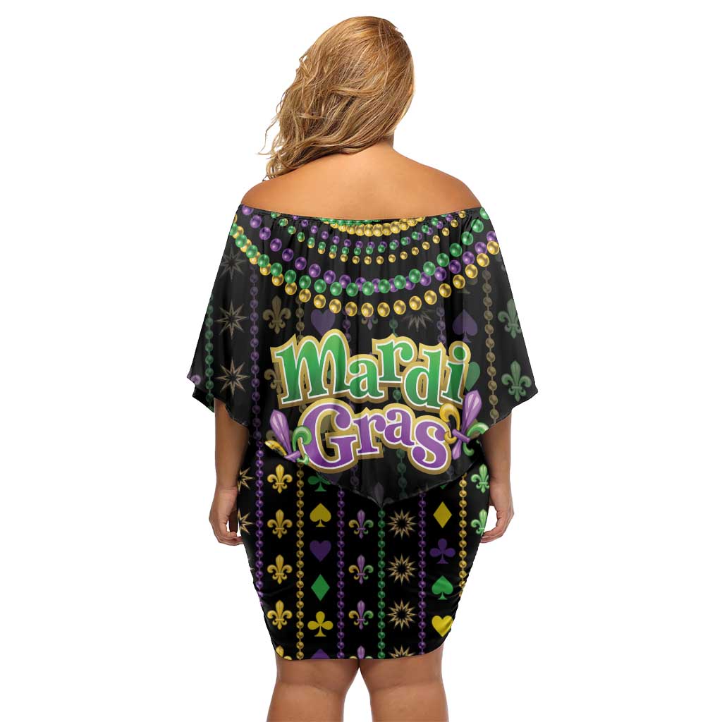 Mardi Gras Lips Queen Beads Family Matching Off Shoulder Short Dress and Hawaiian Shirt LT9 - Wonder Print Shop