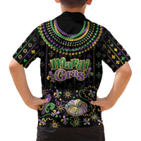 Mardi Gras Lips Queen Beads Family Matching Puletasi and Hawaiian Shirt