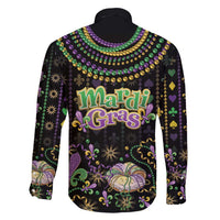 Mardi Gras Lips Queen Beads Family Matching Puletasi and Hawaiian Shirt