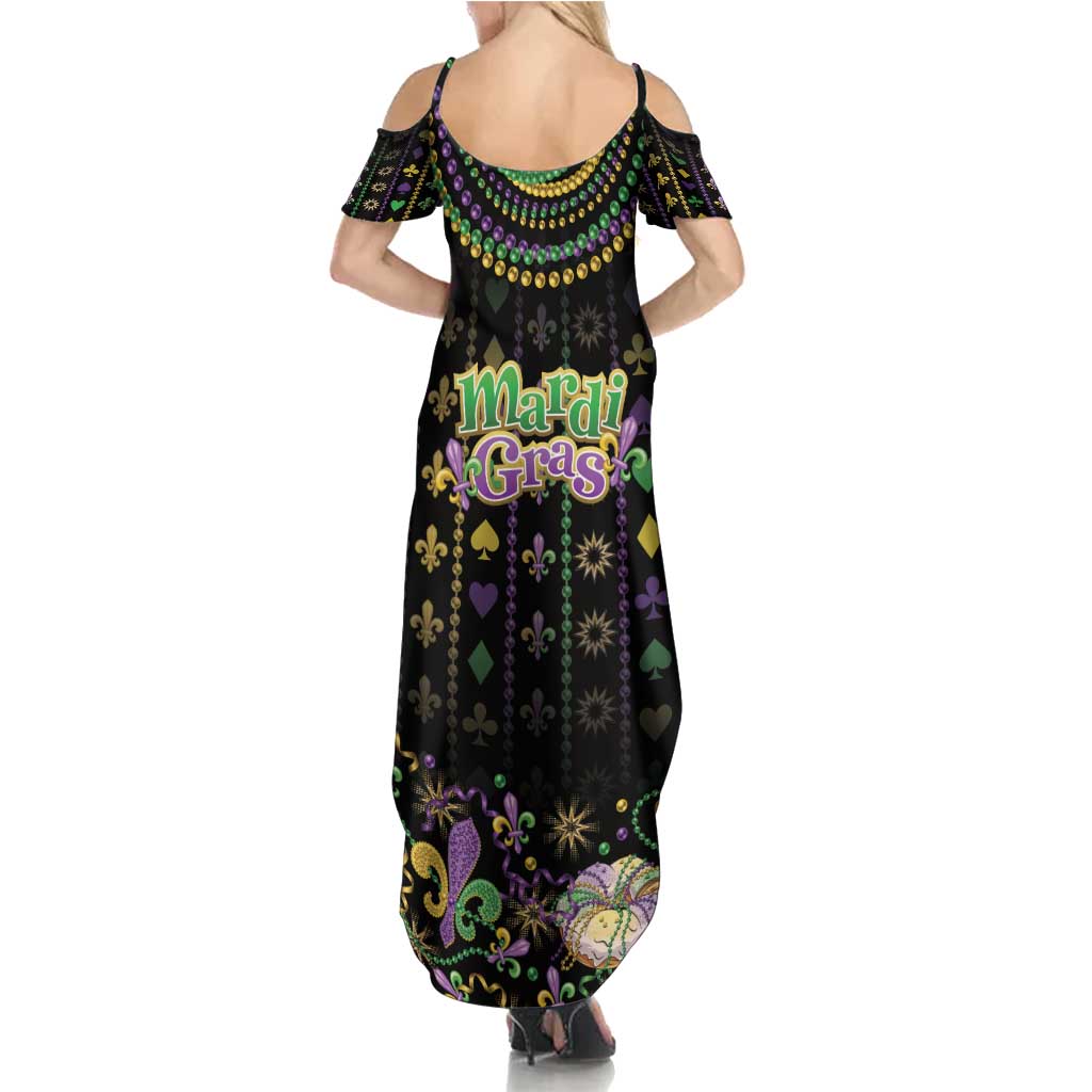 Mardi Gras Lips Queen Beads Family Matching Summer Maxi Dress and Hawaiian Shirt - Wonder Print Shop