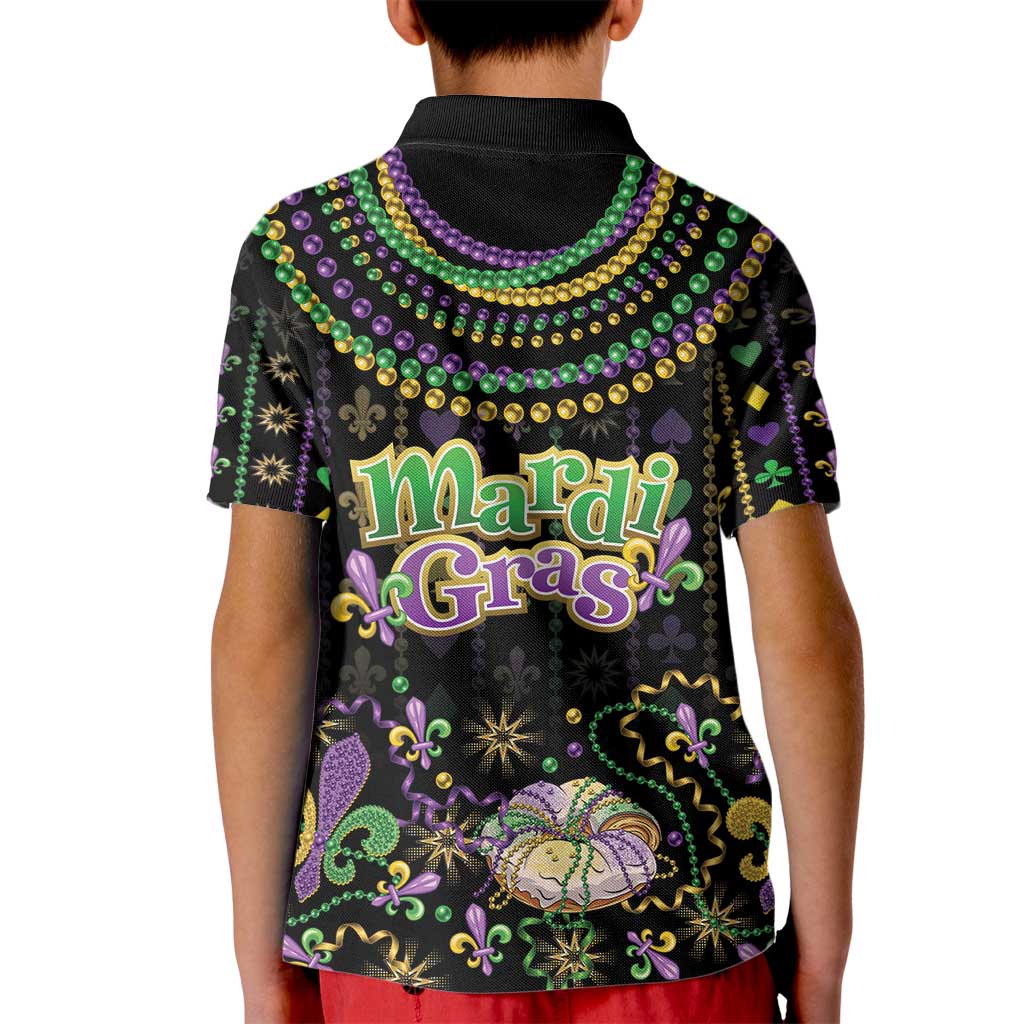 Mardi Gras Lips Queen Beads Kid Polo Shirt - Wonder Print Shop