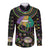 Mardi Gras Lips Queen Beads Long Sleeve Button Shirt