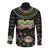 Mardi Gras Lips Queen Beads Long Sleeve Button Shirt