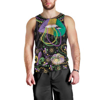 Mardi Gras Lips Queen Beads Men Tank Top - Wonder Print Shop